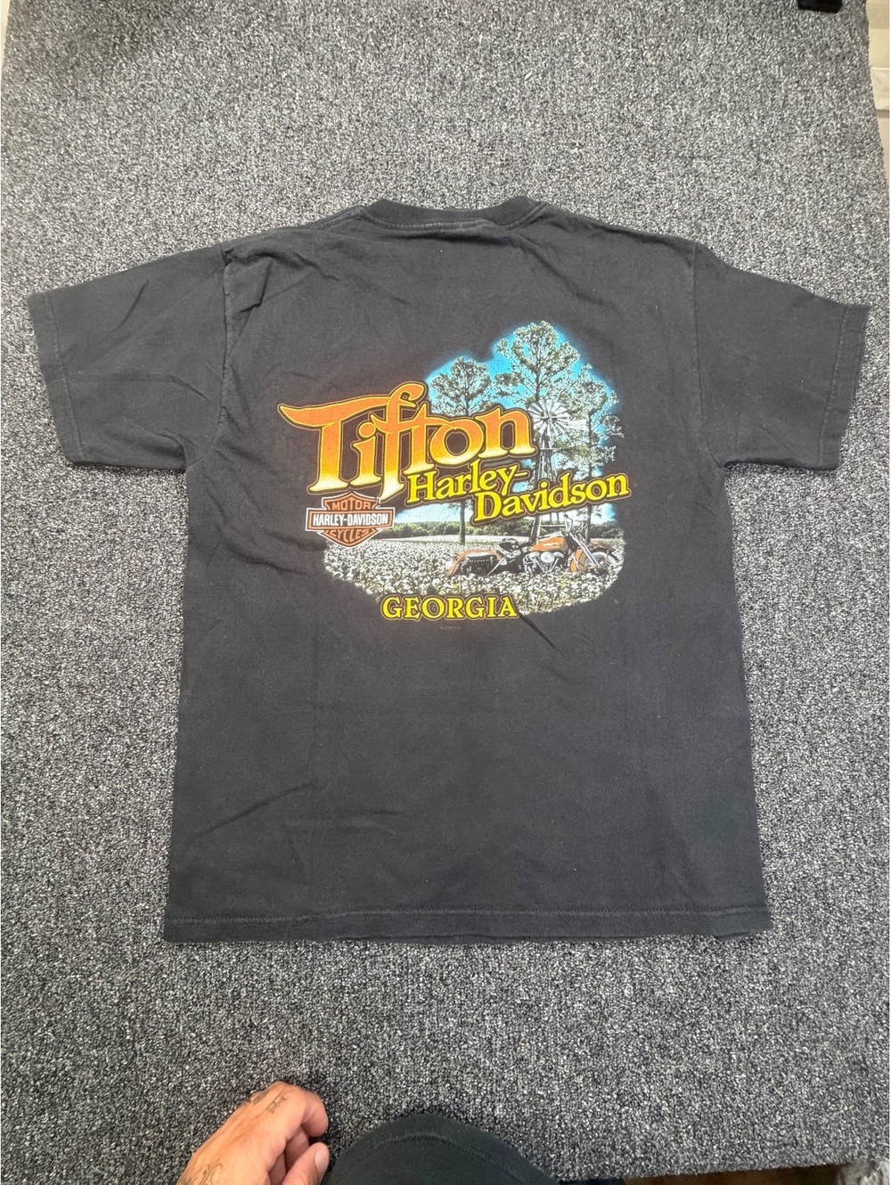 Y2k 2008 Harley-Davidson Tifton Georgia Black Graphic T-Shirt Large